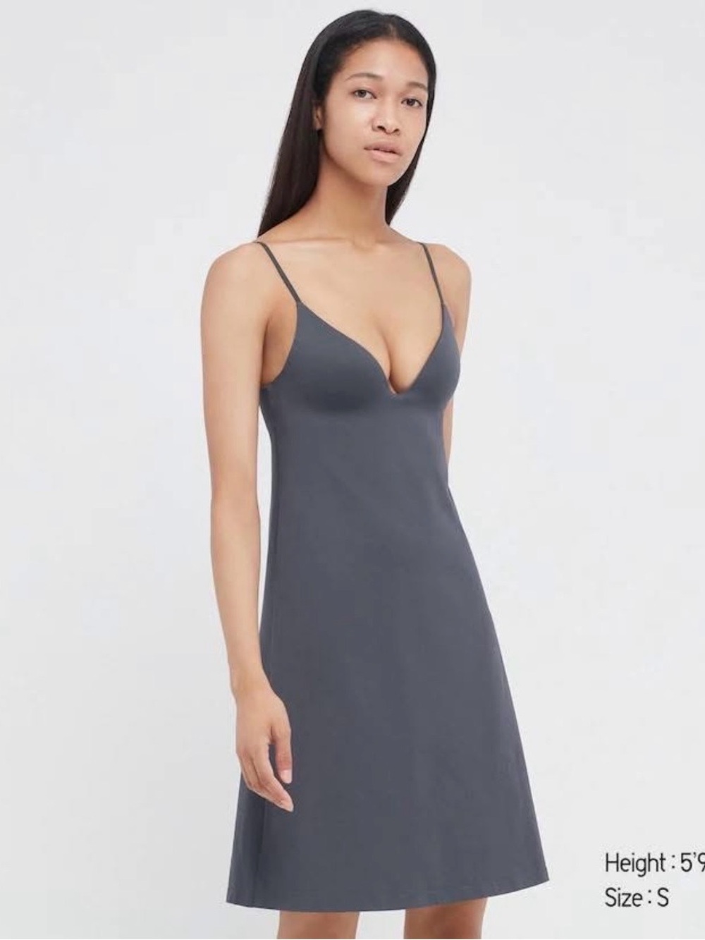 Uniqlo Mame Kurogouchi Gray AlRism Plunging Bra Slip Size M